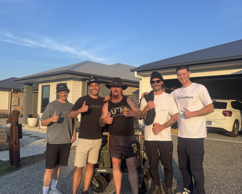 The StreetBuzz founder on set with some Aussie legends.